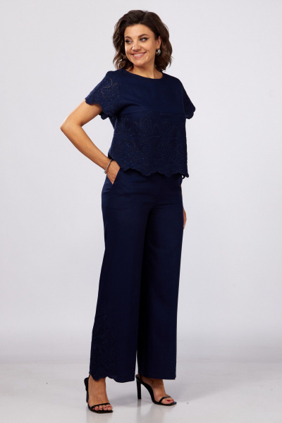 Блуза, брюки ZigzagStyle 563 синий - фото 2