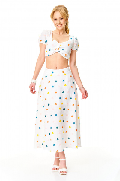 Блуза, юбка T&N 7655 молоко_сердечки - фото 9