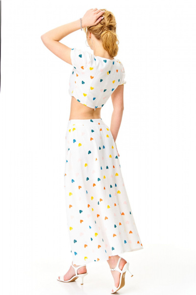 Блуза, юбка T&N 7655 молоко_сердечки - фото 8