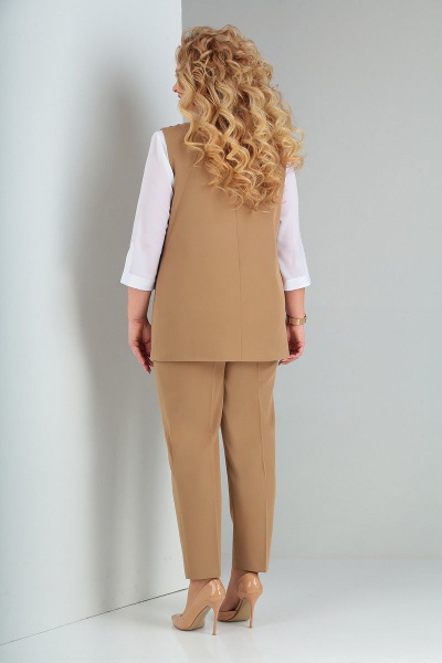 Блуза, брюки, жилет Ксения Стиль 1847 карамель - фото 6