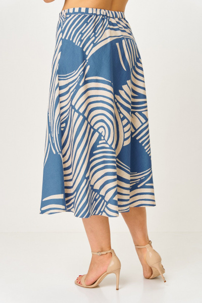 Жакет, юбка ANASTASIA MAK 1265 беж+синий - фото 7