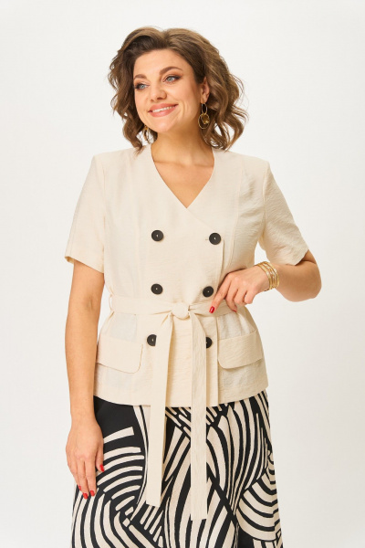 Жакет, юбка ANASTASIA MAK 1265 беж+черный - фото 5