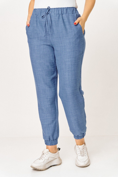 Брюки, жакет ANASTASIA MAK 1269 синий+молочный - фото 11