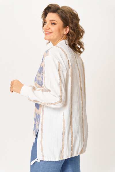 Брюки, жакет ANASTASIA MAK 1269 синий+молочный - фото 9