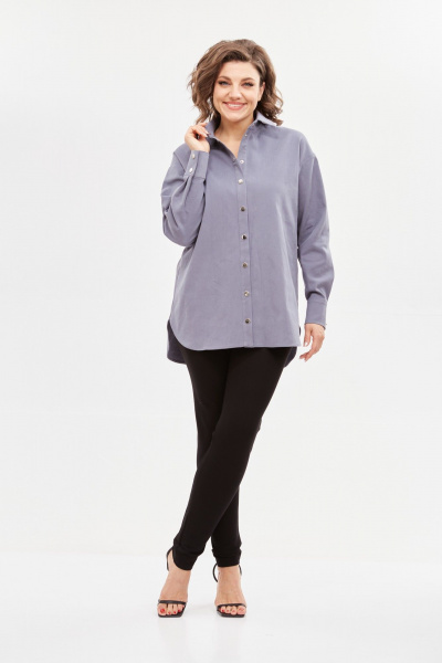 Рубашка Avenue 0321-2 серо-голубой - фото 5