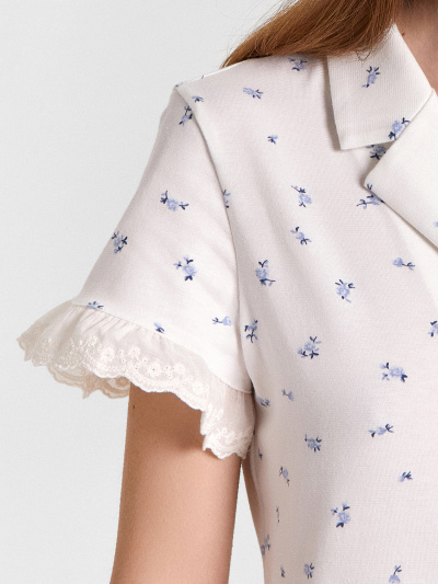 Рубашка, шорты Mark Formelle 592533/24-32247ПП-5 синие_цветочки_на_белом - фото 106