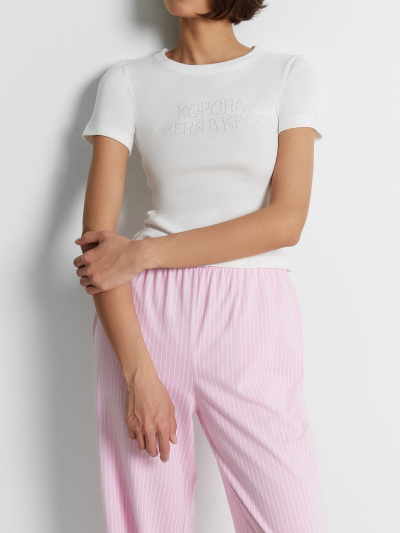 Брюки, футболка Mark Formelle 592588/24-33320ПП-0 белый_бело_розовая_полоска_1сл_аппликация_из_страз - фото 94