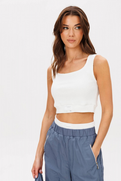 Трендовый брючный комплект из текстиля и трикотажа Fantazia Mod 4720 - фото 6