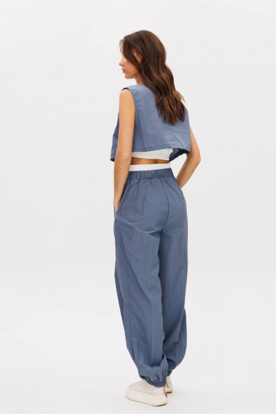 Трендовый брючный комплект из текстиля и трикотажа Fantazia Mod 4720 - фото 3