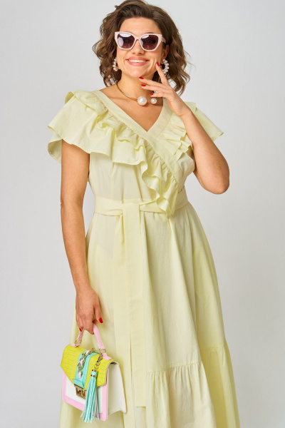 Платье EVA GRANT 7225М лимонный - фото 7