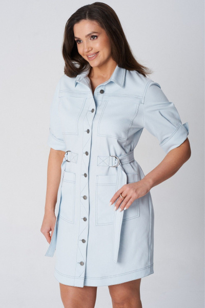 Платье LeNata 16502 голубой - фото 8