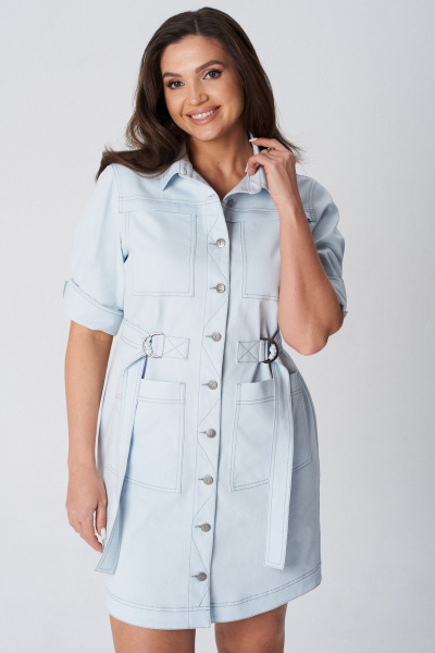 Платье LeNata 16502 голубой - фото 7