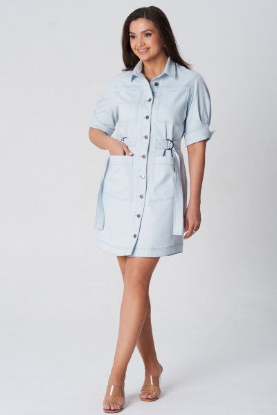 Платье LeNata 16502 голубой - фото 6