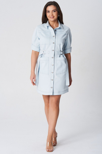 Платье LeNata 16502 голубой - фото 4