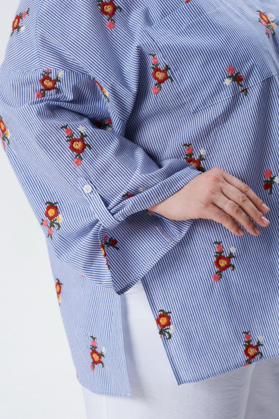 Блуза Condra 16284 белый_синий - фото 10