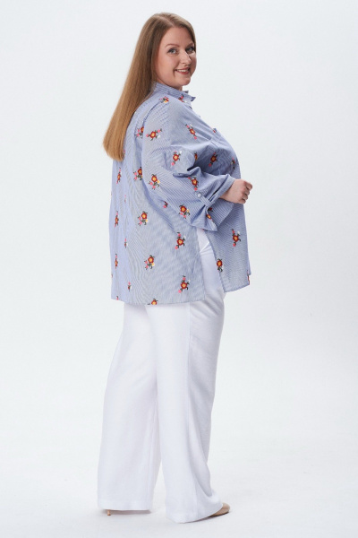 Блуза Condra 16284 белый_синий - фото 7