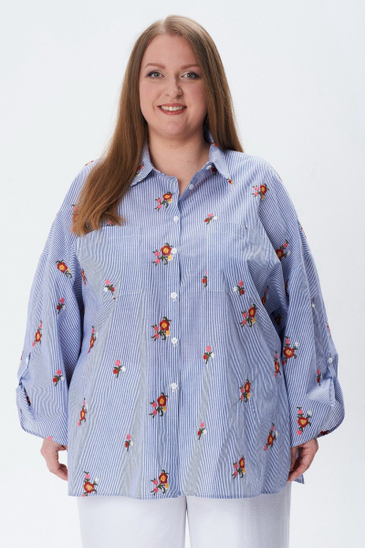 Блуза Condra 16284 белый_синий - фото 5