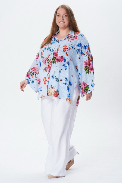 Блуза Condra 16284 молочный_голубой - фото 6