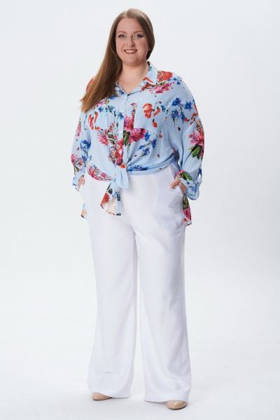 Блуза Condra 16284 молочный_голубой - фото 1