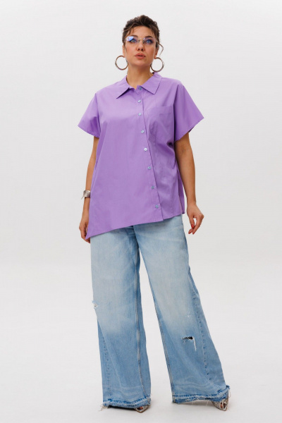 Рубашка Anelli 1618 сиреневый_рассвет - фото 10