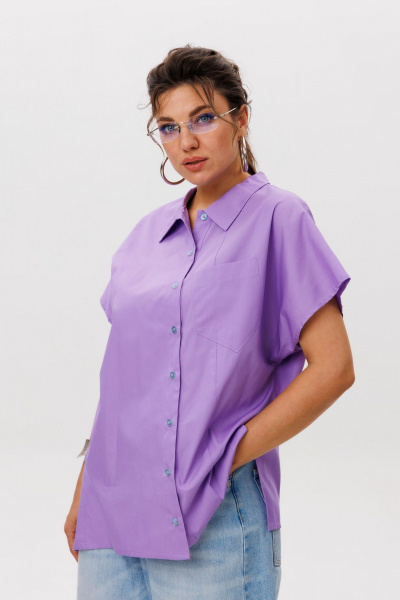 Рубашка Anelli 1618 сиреневый_рассвет - фото 6