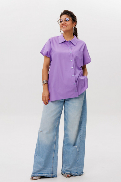 Рубашка Anelli 1618 сиреневый_рассвет - фото 5