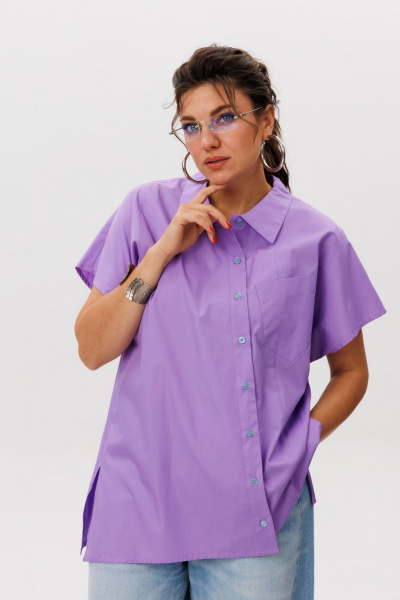 Рубашка Anelli 1618 сиреневый_рассвет - фото 3