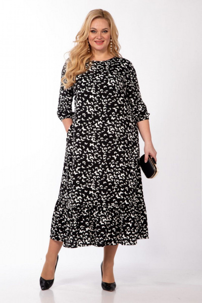 Платье СиБон 0299 бабочки_черный - фото 1