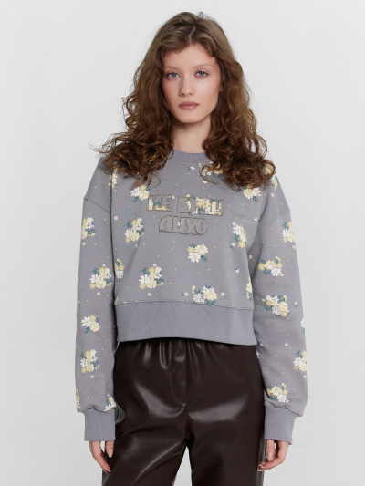 Свитшот Mark Formelle 122966/24-30625П-7-2 цветы_на_сером_546_D_вышивка - фото 68