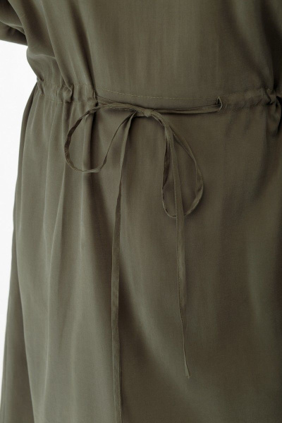 Платье с рельефами и длиной ниже колена Anelli 884 хаки - фото 4