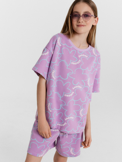 Футболка, шорты Mark Formelle 197728/24-33070П-7 цветы_на_лиловом - фото 86