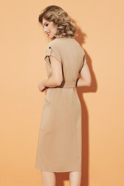 Платье DILIA 0471 бежевый - фото 3