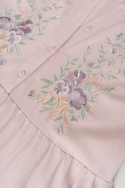 Платье свободное с цветочной вышивкой и ярусами воланов Urs 22-826-1 - фото 9