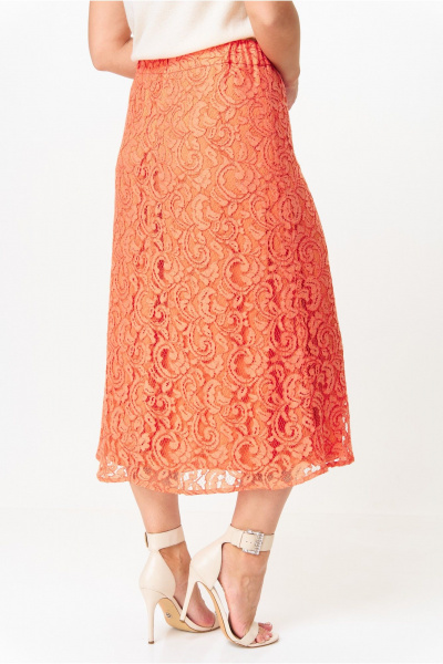 Оранжевая юбка из гипюра ниже колена для повседневных и праздничных образов Anna Majewska 1540 - фото 5