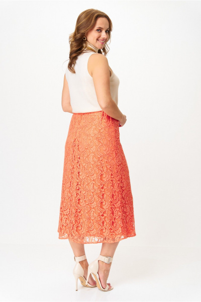 Оранжевая юбка из гипюра ниже колена для повседневных и праздничных образов Anna Majewska 1540 - фото 4