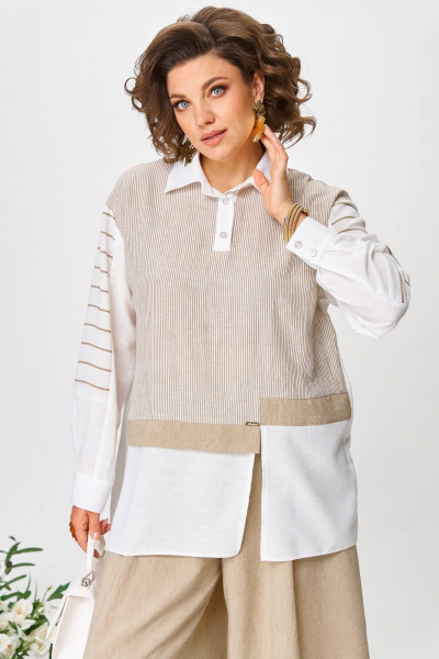 Блуза, брюки Anastasia 1242 молочно-бежевый - фото 4