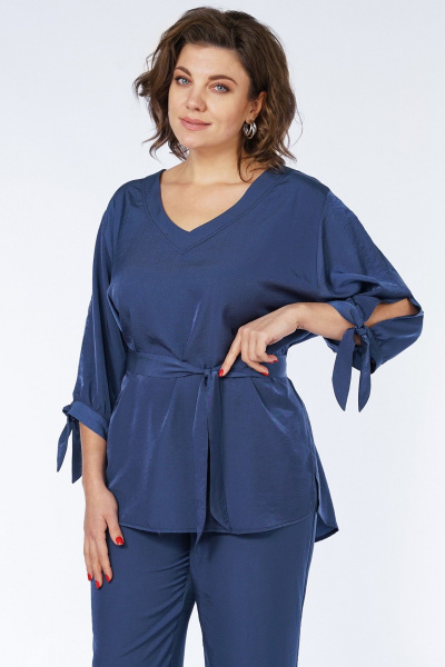 Блуза, брюки Пинск-Стиль 230 синий - фото 10