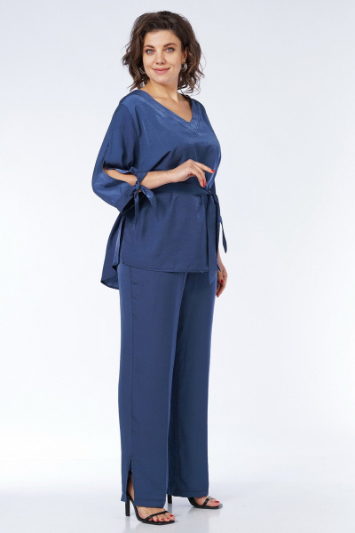 Блуза, брюки Пинск-Стиль 230 синий - фото 9