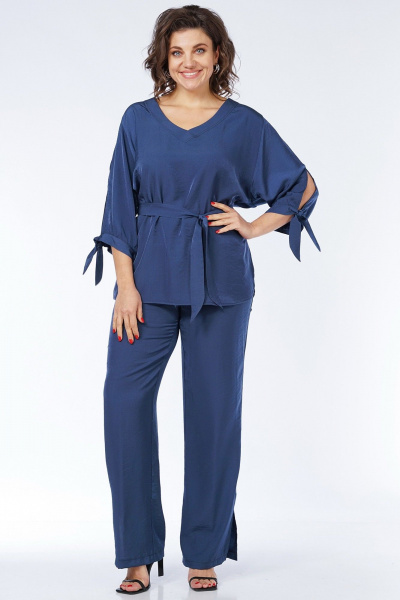 Блуза, брюки Пинск-Стиль 230 синий - фото 7