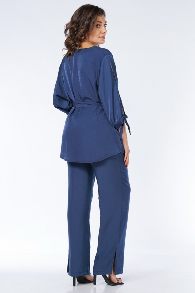 Блуза, брюки Пинск-Стиль 230 синий - фото 3