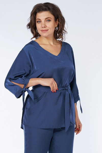 Блуза, брюки Пинск-Стиль 230 синий - фото 2