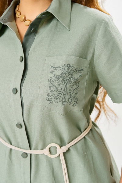 Блуза, брюки Fita 1663 бежево-фисташковый - фото 8