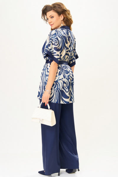 Брюки, кардиган, топ Fita 4081 сине-бежевый - фото 9