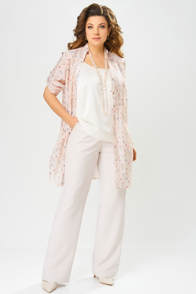 Брюки, топ, туника Fita 4091 бежево-пудровый - фото 1