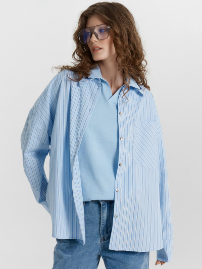 Блуза Mark Formelle 122976/24-32795П-9 широкая_голубая_полоска - фото 38