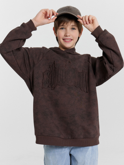 Худи Mark Formelle 123418/24-32497П-7-2 коричневый_acid_wash_574_D_2_вышивка - фото 21