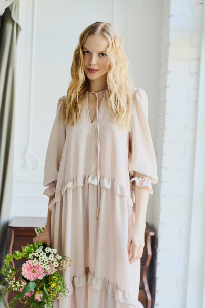 Платье Lokka 1658 бежевый - фото 2