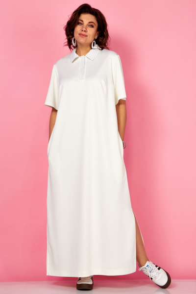 Платье BegiModa 1051 молочный - фото 6