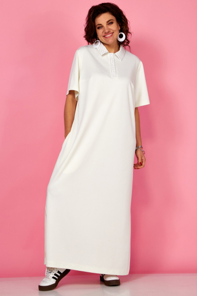 Платье BegiModa 1051 молочный - фото 2