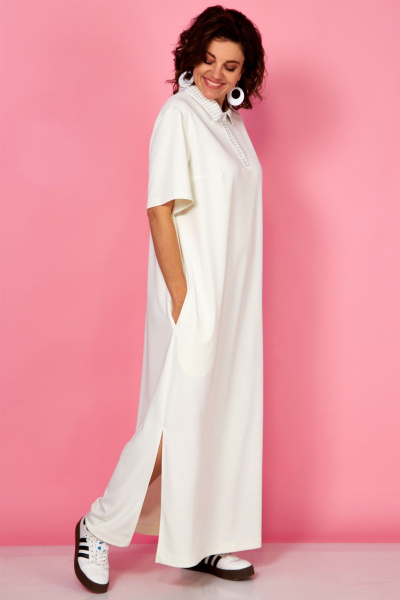 Платье BegiModa 1051 молочный - фото 4